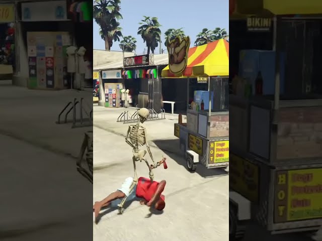 Skeleton in GTA 5 Funny Gameplay #gta5 #gtafunnymoments #shortsfeed