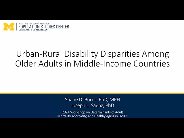 7. Urban rural disability disparities among older adults in middle income countries