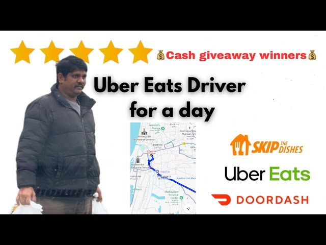 Uber Eats Driver For a Day🚘😮‍💨|Cash Giveaway Winners💰|Telugu| Canada| Prem’s Diary