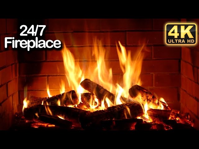 Christmas Fireplace with Instrumental Christmas Music 24/7 🔥 Fireplace Christmas Music 🎄 Yule Log