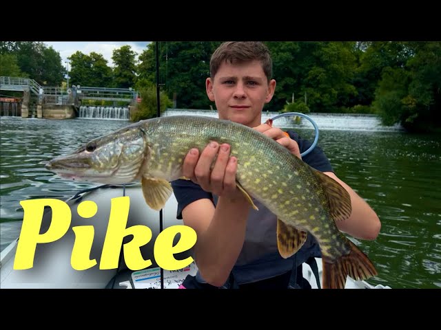 Weir fishing on an Inflatable sib boat, our first pike