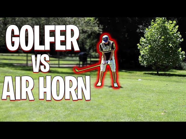 AIR HORN vs GOLFER! "Golf Course Air Horn"