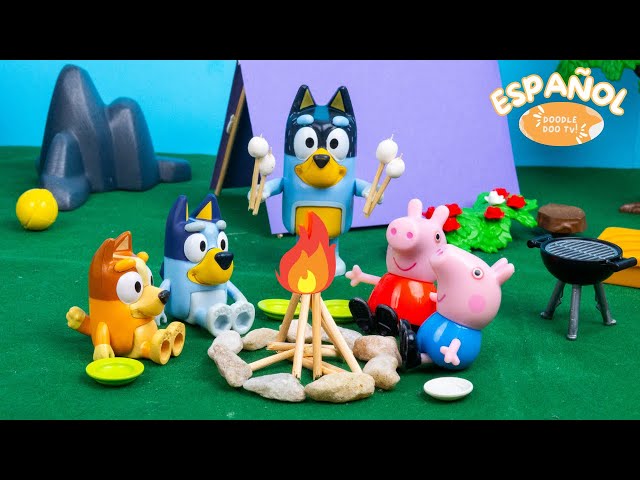 Peppa Pig y Bluey Se Van de Camping | Juguetes Peppa Pig y Bluey