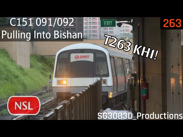 [SMRT][T263 KHI!; DELAYED DISPATCH] KHI C151 [091/092] - Pulling Into NS17 Bishan (NSL)