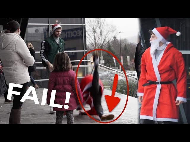 SANTA Backflip PRANK! | Random People Reactions