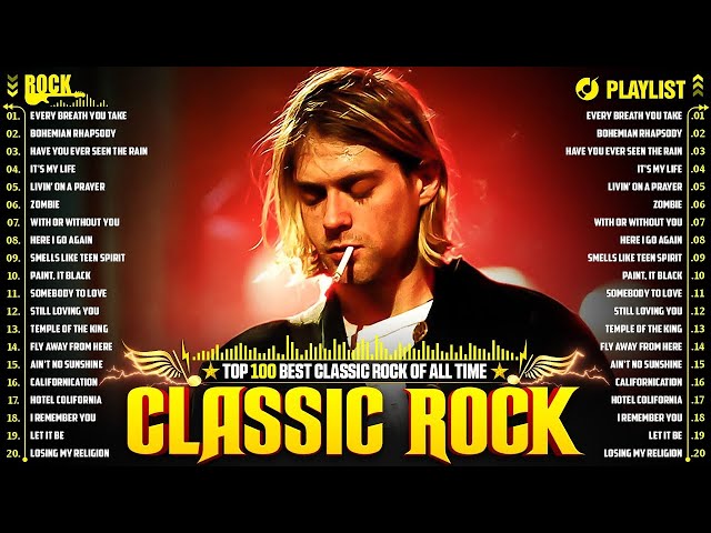 Nirvana, Led Zeppelin, Bon Jovi, Aerosmith, U2, ACDC 🤘 Classic Rock Songs 70s 80s 90s Full Album