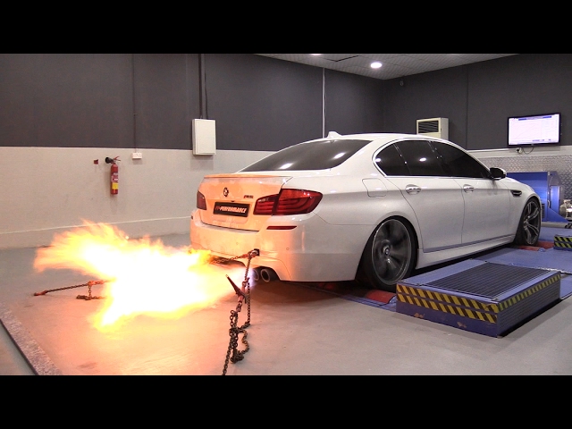 785HP BMW M5 F10 Akrapovic PP Performance - Dyno Run + INSANE FLAMES!