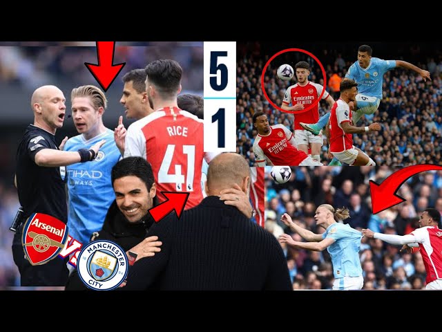 💥Arsenal Vs Manchester city🤔(5-1)✅ Pep Guardiola Claimed Typical Foul❌ & Arteta In #arsenal