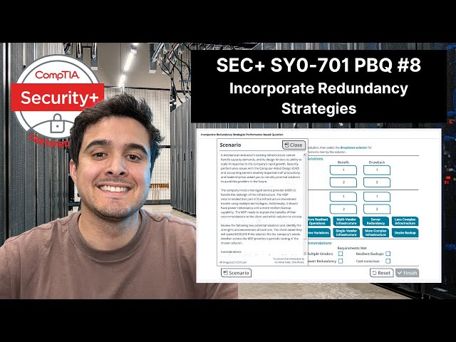 Security+ PBQ #8 - Incorporate Redundancy Strategies | Performance Based Questions | CompTIA SEC