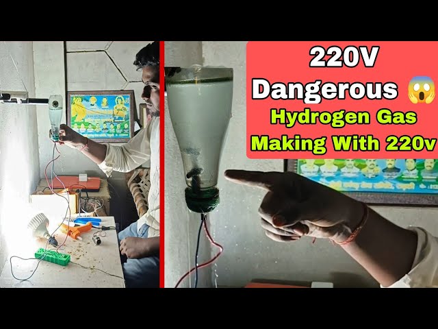 220v Direct 😱🔥 Very Dangerous Hydrogen Making System 😱😱 बिजली से हाइड्रोजन गैस बनाई #newvideo #virul