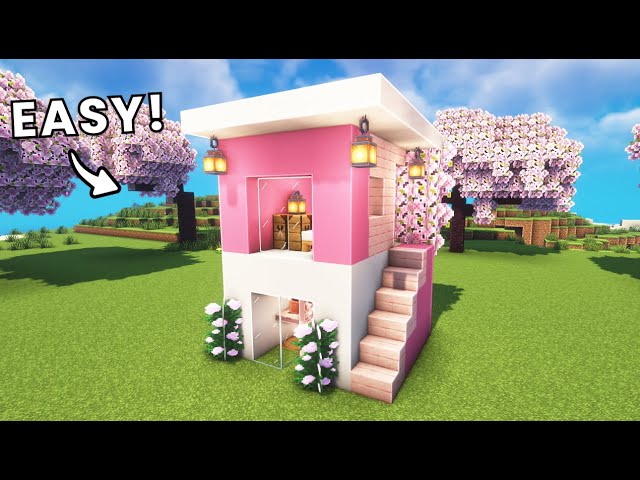 Minecraft: How to Build a Modern House Tutorial (Easy) I Cherry Blossom