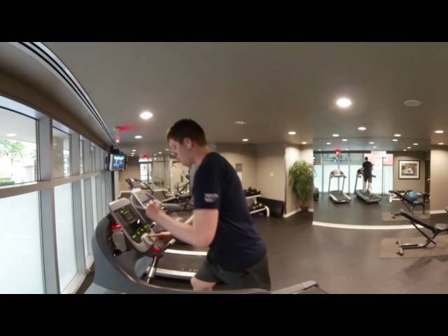 Samsung Gear 360 Timelapse Test - 25 minute treadmill run in 3 minutes