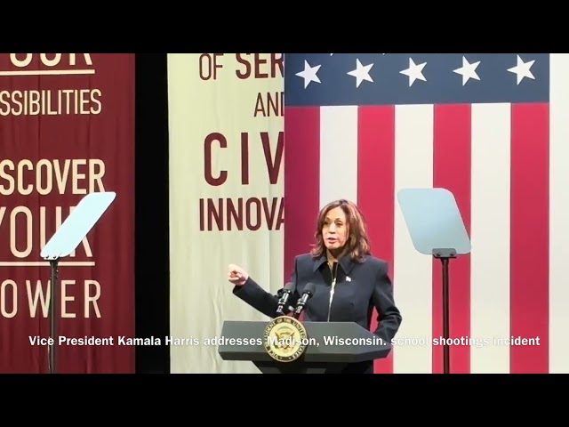 VP Kamala Harris addresses Madison, Wisconsin school shootings