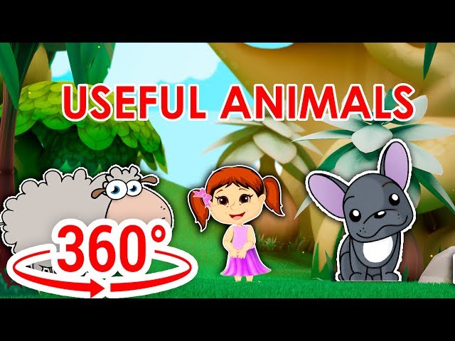 The Most Useful Animals to Humankind! 360° Video! VR! Getting Ready for School! Learning Cartoon