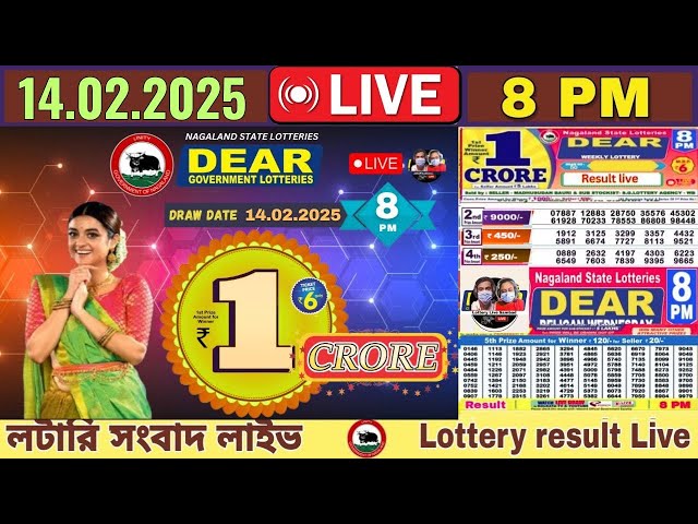 LOTTERY LIVE | 8:00 PM Dear Nagaland state lottery live draw result 14.02.2025 Lottery live sambad