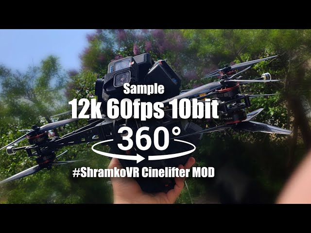 stitching test 12k 60fps 10bit 360 to see the result from #ShramkoCamera rig on FPV Cinelifter