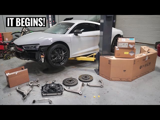 Rebuilding a Wrecked Audi R8! PARTS ARE HERE!