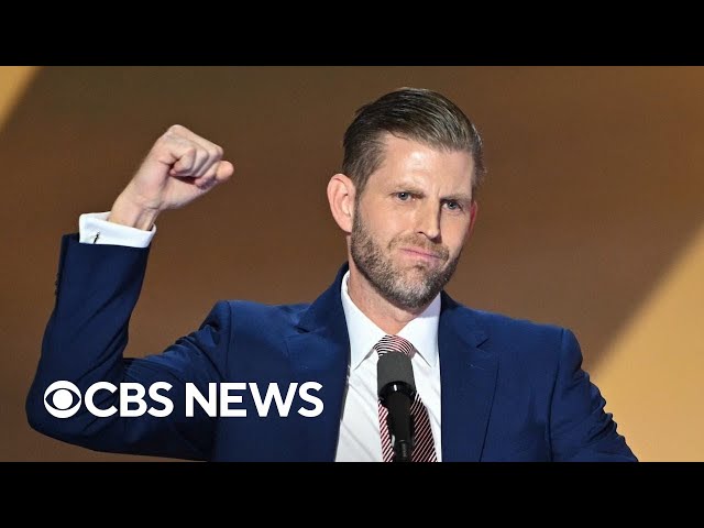 Eric Trump speaks at RNC, recalls his father's decision to run for president in 2016