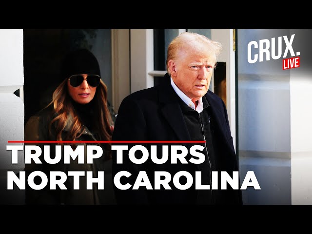 Donald Trump Live | President Trump Reviews Hurricane Helene Damage In North Carolina | US News