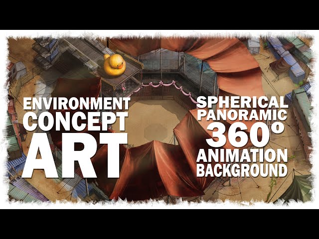 Environment Concept Art Cute Circus Arena for Virtual Hero Animated Series Spherical Panorama 360º