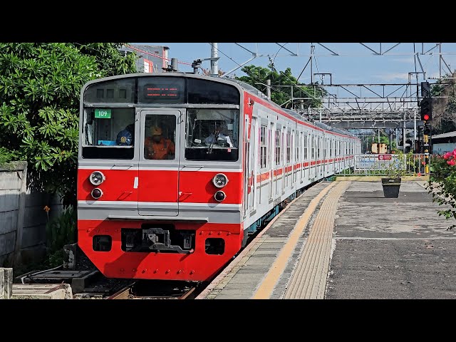 [4K] Stasiun Angke: Kompilasi Kereta JR 203, JR 205 | KRL Commuter Line (1/2)