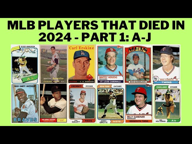 MLB Baseball Players That Died in 2024 - Part 1, A-J - A Memorial With Baseball Cards