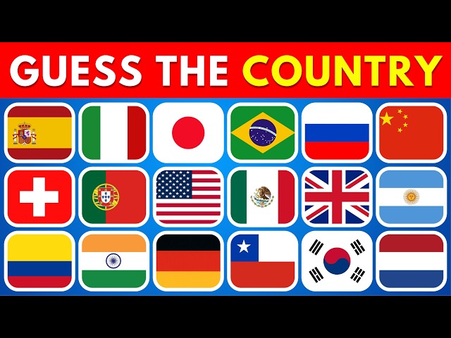 Guess the Country by the Flag Quiz 🌍 | Can You Guess the 50 Flags? 🚩