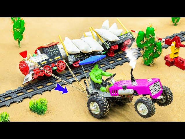 Diy tractor making asphalt road new technology - diy mini construction machine || Village Farm