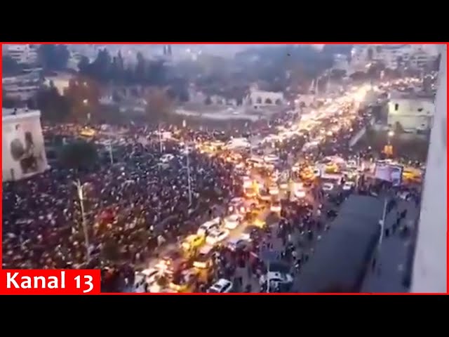 Tens of thousands of people take to streets in Syria to celebrate Assad’s ouster