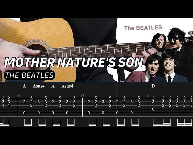 The Beatles - Mother Nature's Son (Guitar lesson with TAB)