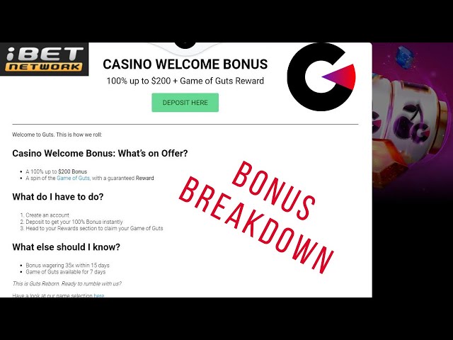 Guts Casino Welcome Bonus Breakdown