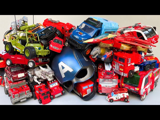 Full TobotRobot Red Car Color Transformers OptimusPrime, Captain America toys, Truck Mainan Toys