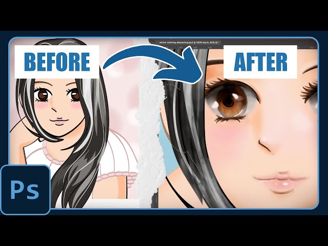 Anime Painting in Adobe Photoshop: Digital Art Time lapse