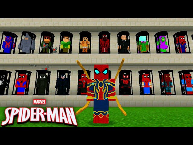 LANÇOU! O ADDONS/MOD DE HOMEM ARANHA COM MAIS 100 TRAJES DIFERENTES  PARA O MINECRAFT PE !!