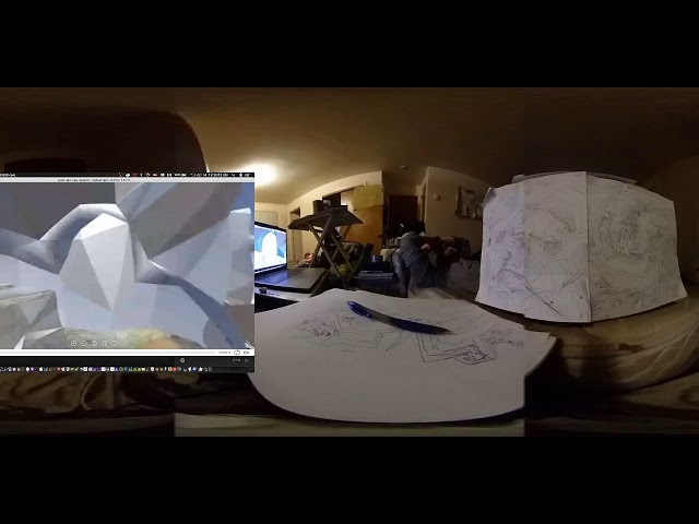 Sketching makes music : 360 mobile live stream Ricoh Theta V test