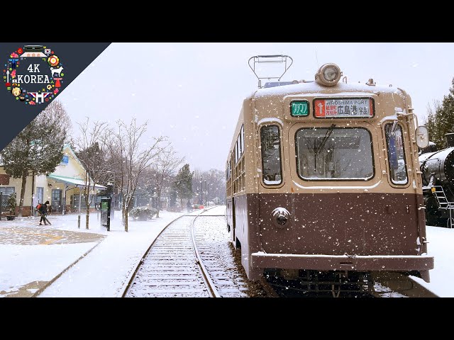 ❄️The First Snowy in Winter | Hwarangdae Railroad Park | 4K KOREA | Dec.2022