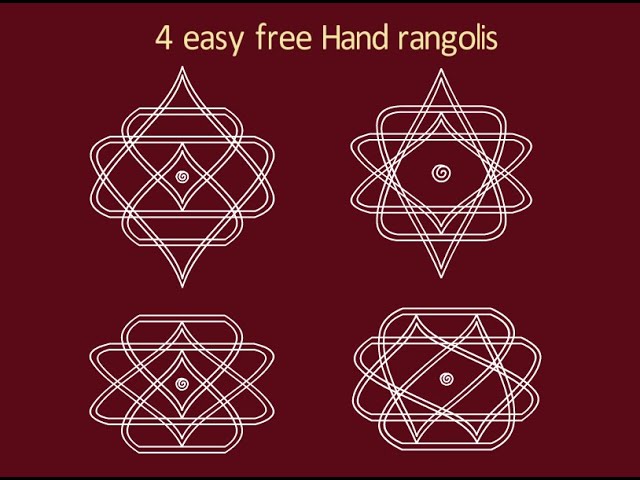 Freehand rangoli & kolam designs | Beginners rangoli muggulu | Rangoli designs #rangoli #kolam