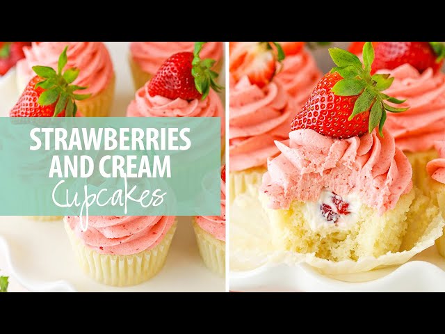 Strawberries and Cream Cupcakes