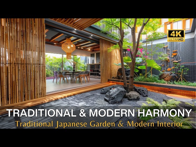 Harmony of Nature & Architecture: Blending Traditional Japanese Garden with Modern Interior Design