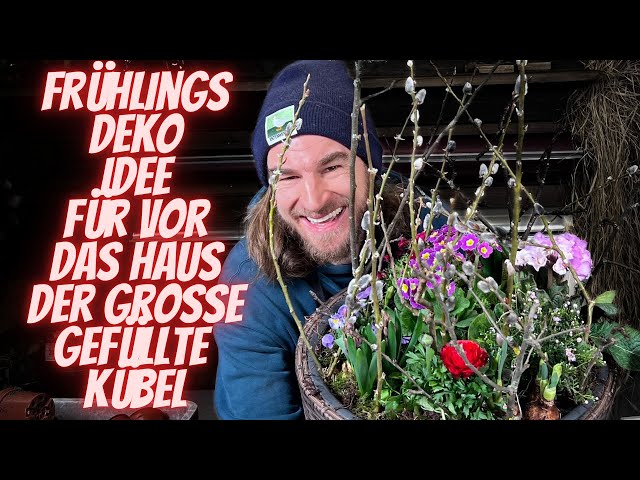 Frühlingshafte Hauseingangs-Deko | Pflanzenkübel kreativ gestalten 🌸🌿