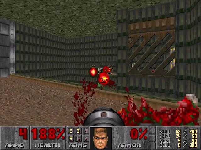 Doom level E1M4, Command Control: Quick-exit trick (example 2, Skill 5)