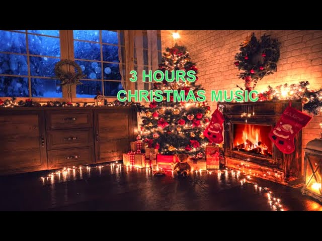 3 Hours of  Christmas Ambience with Music and Fireplace,Meditation, Calming , Relaxing  Music