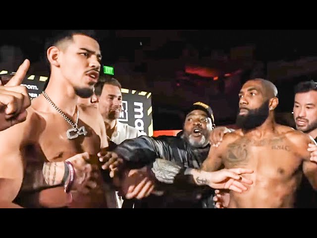 FIGHT NEARLY BREAKS OUT as Steve Nelson PUTS HANDS ON Diego Pacheco • HEATED WEIGH-IN & FACE OFF