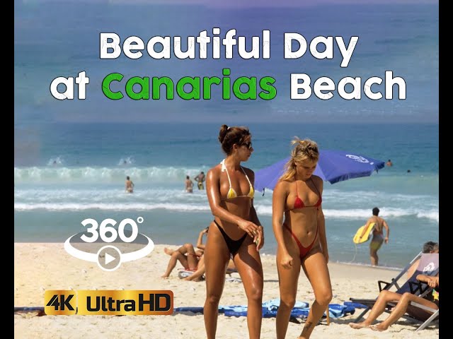 🇪🇸 Beautiful Day at Canarias Beach in Spain with Chill Music #VR #4K #video360