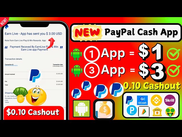 Minimum Withdraw $0.10 Only🤑| New PayPal Cash Earning App 2024 | Make Money Online | Earn Upto $170🔥