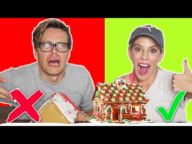 GINGERBREAD HOUSE CHALLENGE HUSBAND vs. WIFE!