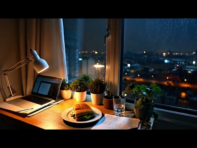 Cozy Night Vibes 🌙 | Relaxing Rain Sounds, Lo-Fi Music, and City Lights