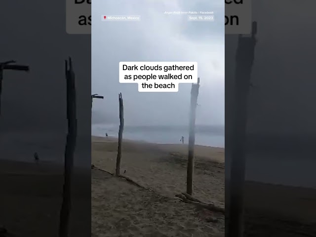 Lightning strikes two people on a Mexico beach