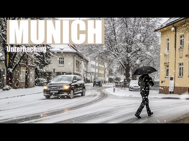 Munich Germany Winter Snow Walk 2025, Snowy Morning Stroll