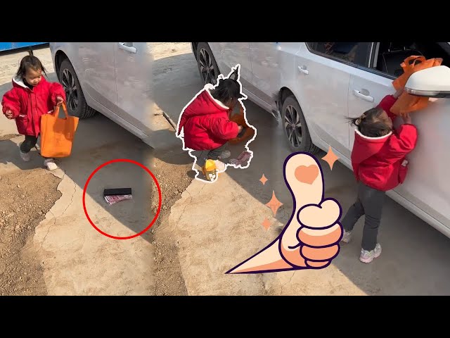 The Cute Baby Put The Money He Found Back Into The Car, So Cool#comedy#cutebaby#funnyvideos#smile